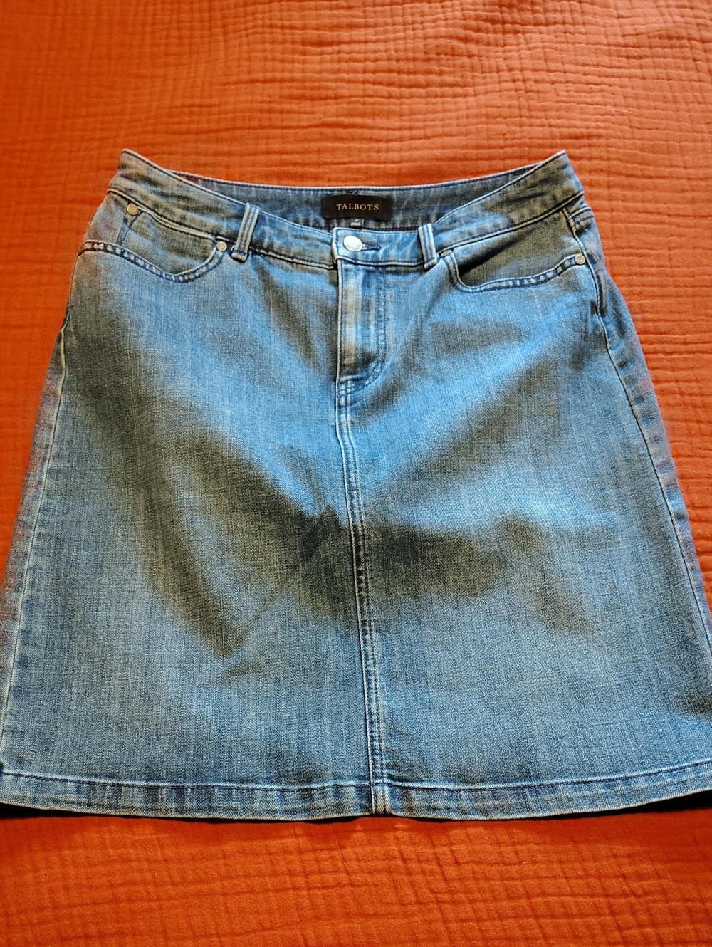 Talbots Medium Blue Denim A-Line Skirt